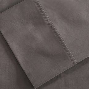 Solid Cotton Percale 2-Piece Pillowcase Set - Grey