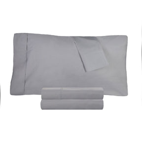 Solid Cotton Percale 2-Piece Pillowcase Set - Smoked Pearl