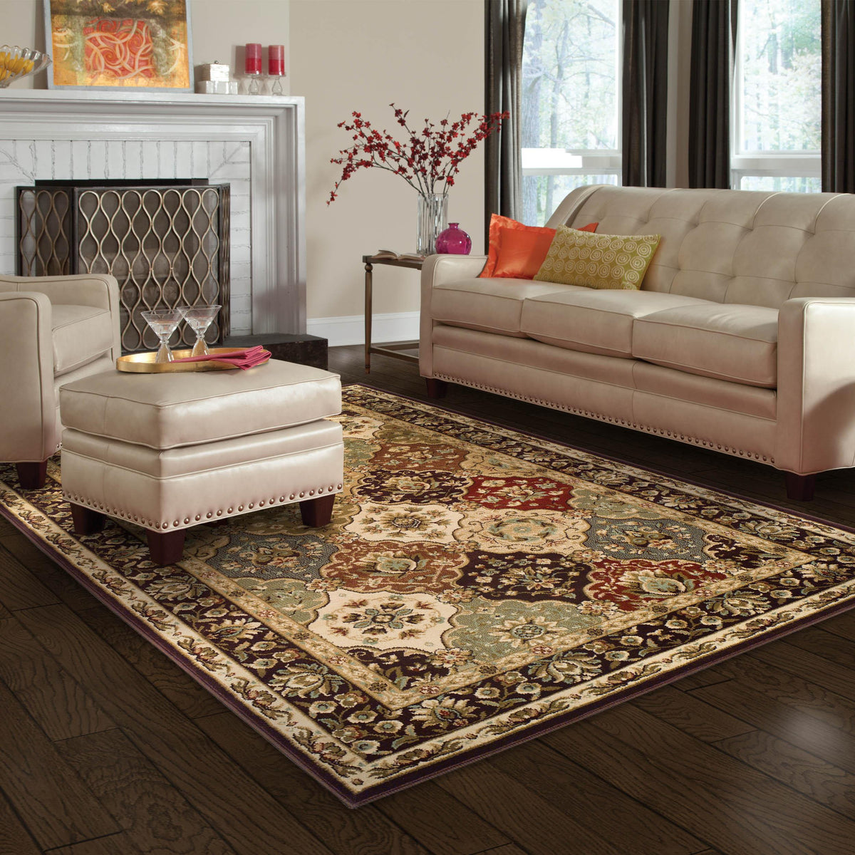 Palmyra Oriental Floral Trellis Area Rug-Rugs by Superior-Home City Inc