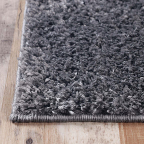 Superior Solid Indoor Plush Shag Area Rug Or Runner Or Round Rug - Grey