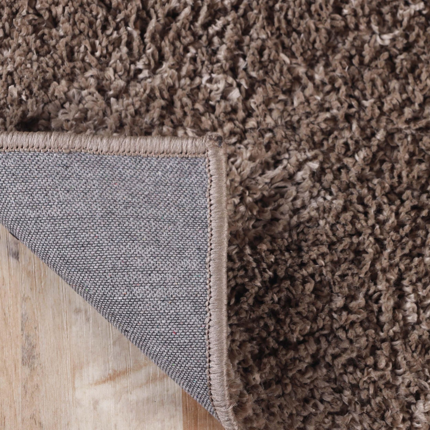  Superior Solid Indoor Plush Shag Area Rug Or Runner Or Round Rug - Taupe