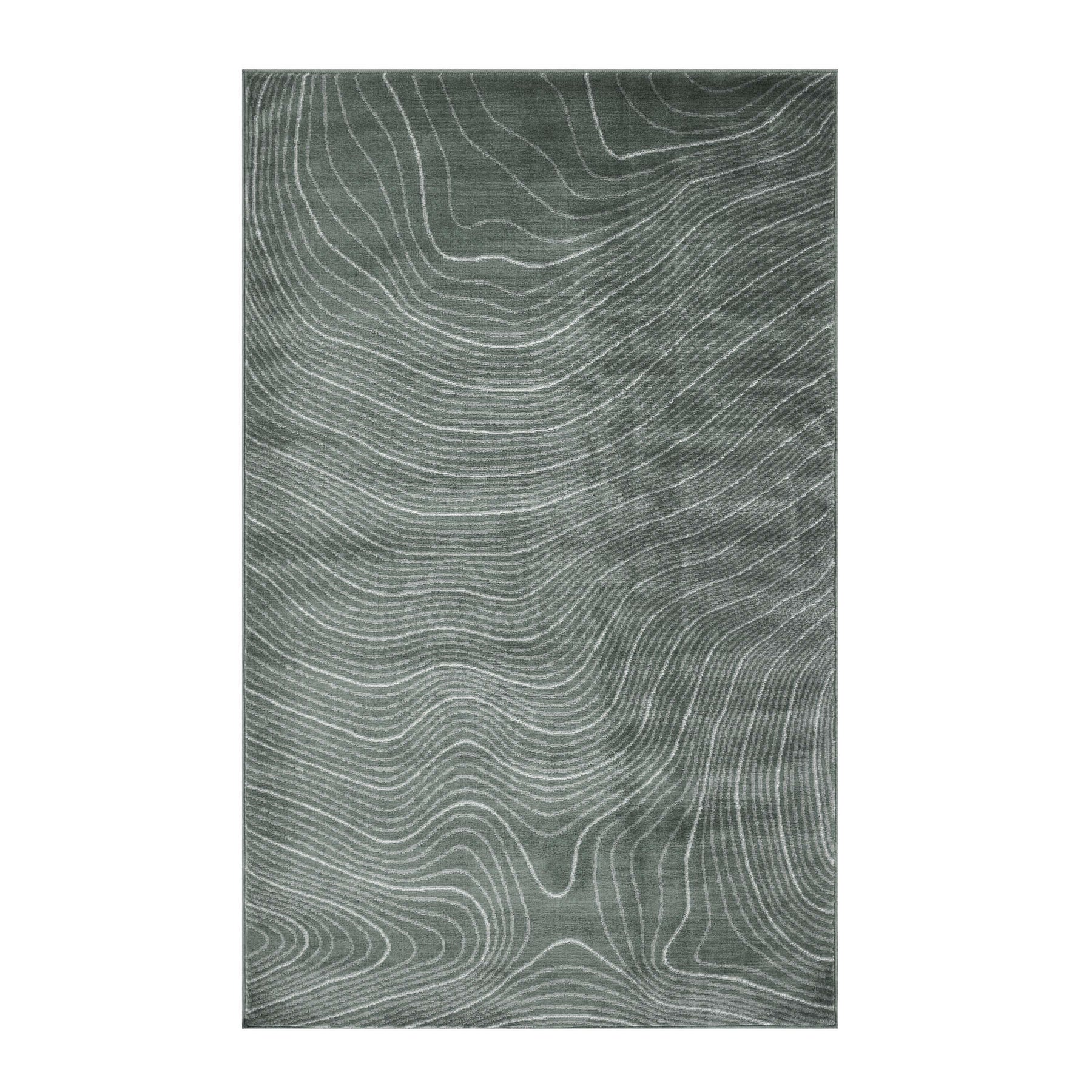 Modern Abstract Line Design Indoor Area Rug or Runner - Slate