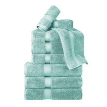 Superior Egyptian Cotton Plush Heavyweight Absorbent Luxury Soft 9-Piece Towel Set - Sea Foam