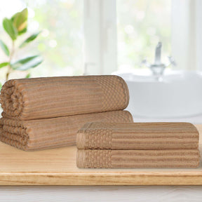 Superior Soho Ribbed Textured Cotton Ultra-Absorbent Bath Sheet/ Bath Towel Set-Towel set by Superior-Home City Inc
