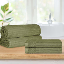 Superior Soho Ribbed Textured Cotton Ultra-Absorbent Bath Sheet/ Bath Towel Set-Towel set by Superior-Home City Inc