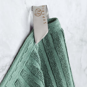 Superior Soho Ribbed Textured Cotton Ultra-Absorbent Hand and Bath Towel Set - Basil