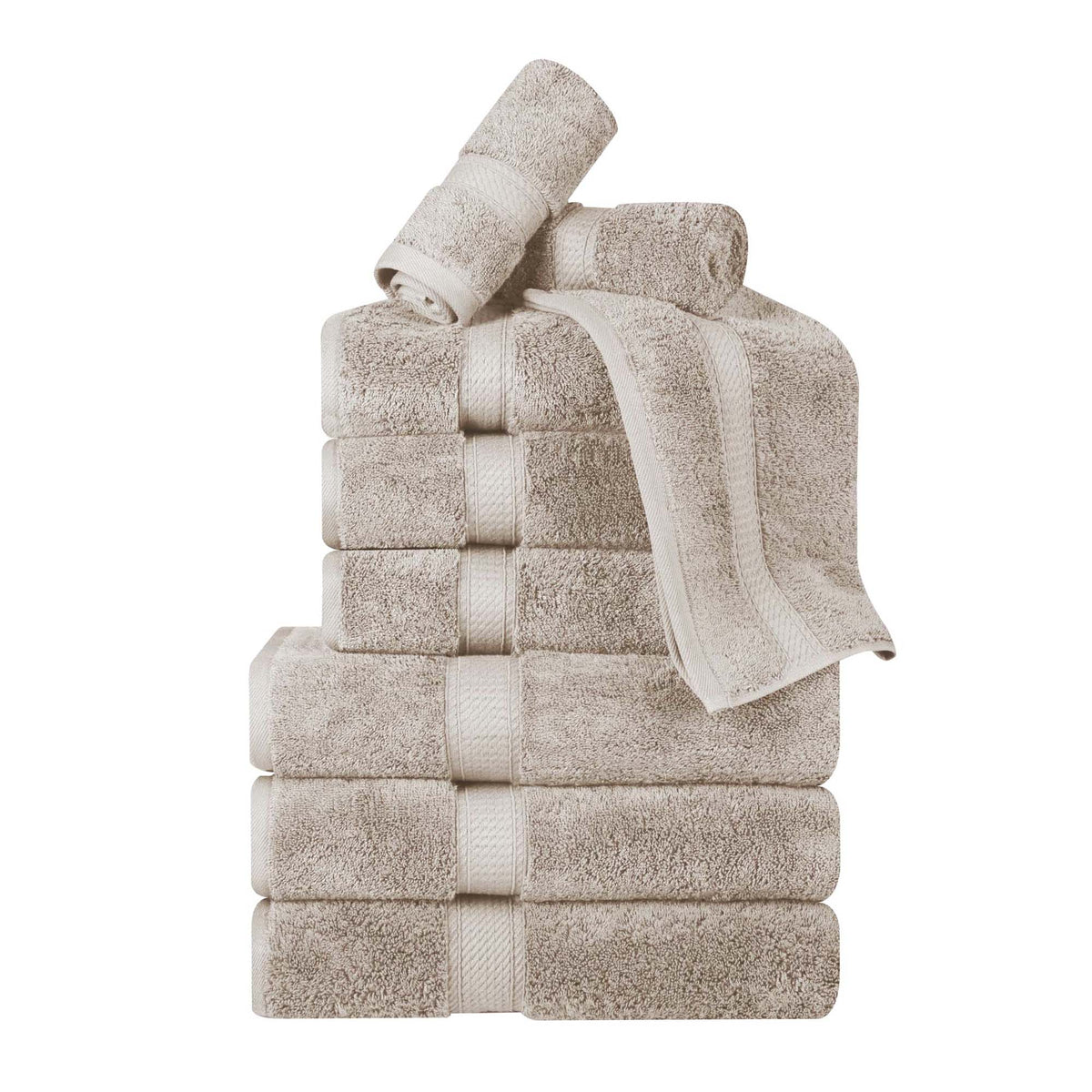 Superior Egyptian Cotton Plush Heavyweight Absorbent Luxury Soft 9-Piece Towel Set