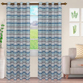 Scalene Shimmering Light Filtering 2-Piece Grommet Curtain Panel Set - Oceanic 