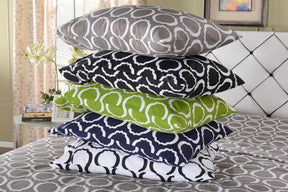 Superior Scroll Park Cotton and Polyester Blend Modern Geometric 2-Piece Pillowcase Set - Green/white