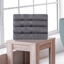 Superior Smart Dry Zero Twist Cotton 4-Piece Bath Towel Set - Gray