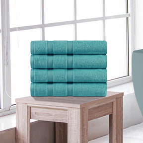Superior Smart Dry Zero Twist Cotton 4-Piece Bath Towel Set - Turquoise