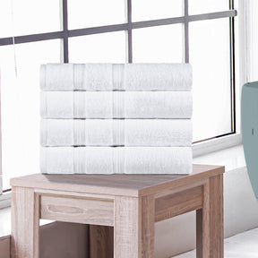 Superior Smart Dry Zero Twist Cotton 4-Piece Bath Towel Set - White