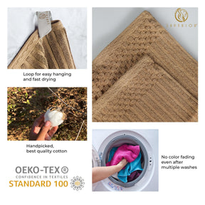 Superior Soho Ribbed Textured Cotton Ultra-Absorbent Bath Sheet & Bath Towel Set