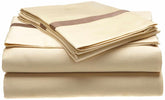 Superior Solid Luxurious 300-Thread Count Cotton Deep Pocket Bed Sheet Set - Honey/Mocha