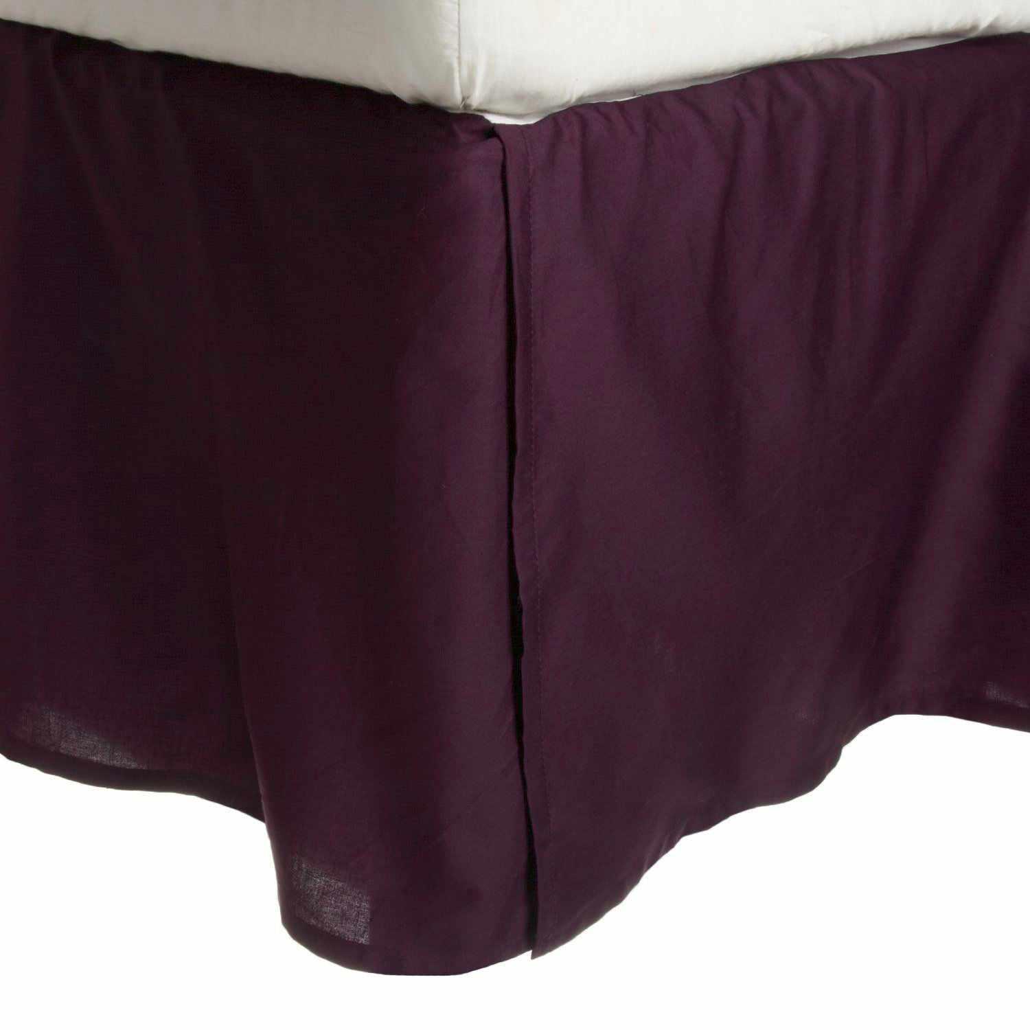  Solid Microfiber Wrinkle Free 15 Inch Drop Bed Skirt - Plum
