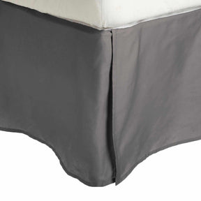  Solid Microfiber Wrinkle Free 15 Inch Drop Bed Skirt - Grey