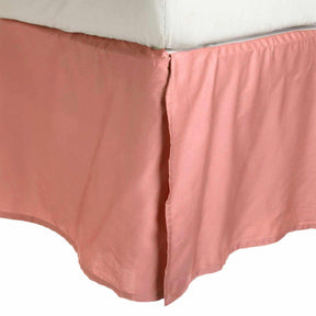 Solid Microfiber Wrinkle Free 15 Inch Drop Bed Skirt - Coral