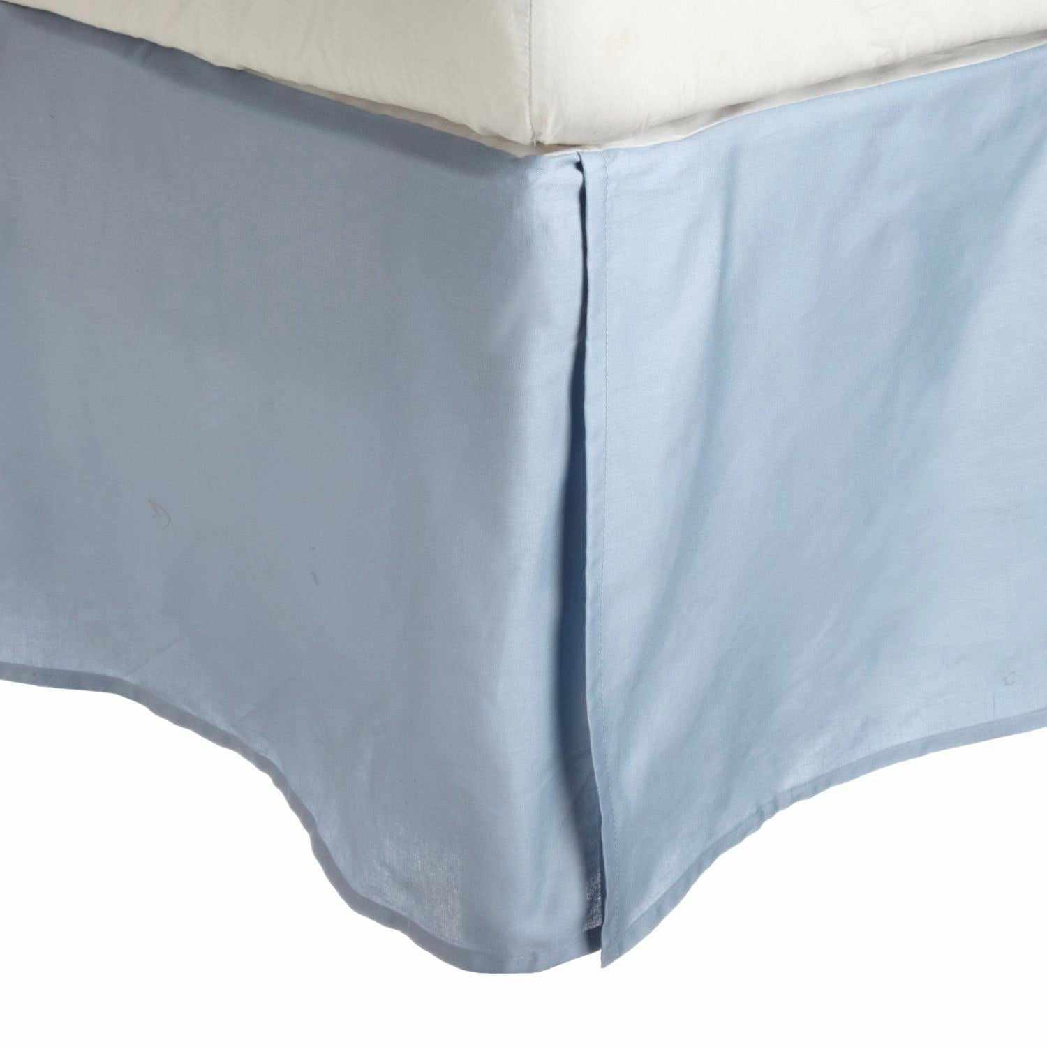  Solid Microfiber Wrinkle Free 15 Inch Drop Bed Skirt - Light Blue