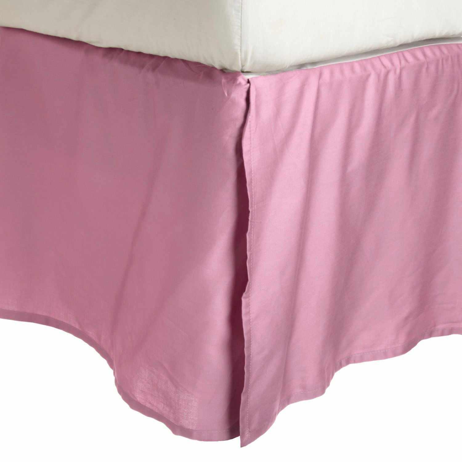  Solid Microfiber Wrinkle Free 15 Inch Drop Bed Skirt - Pink