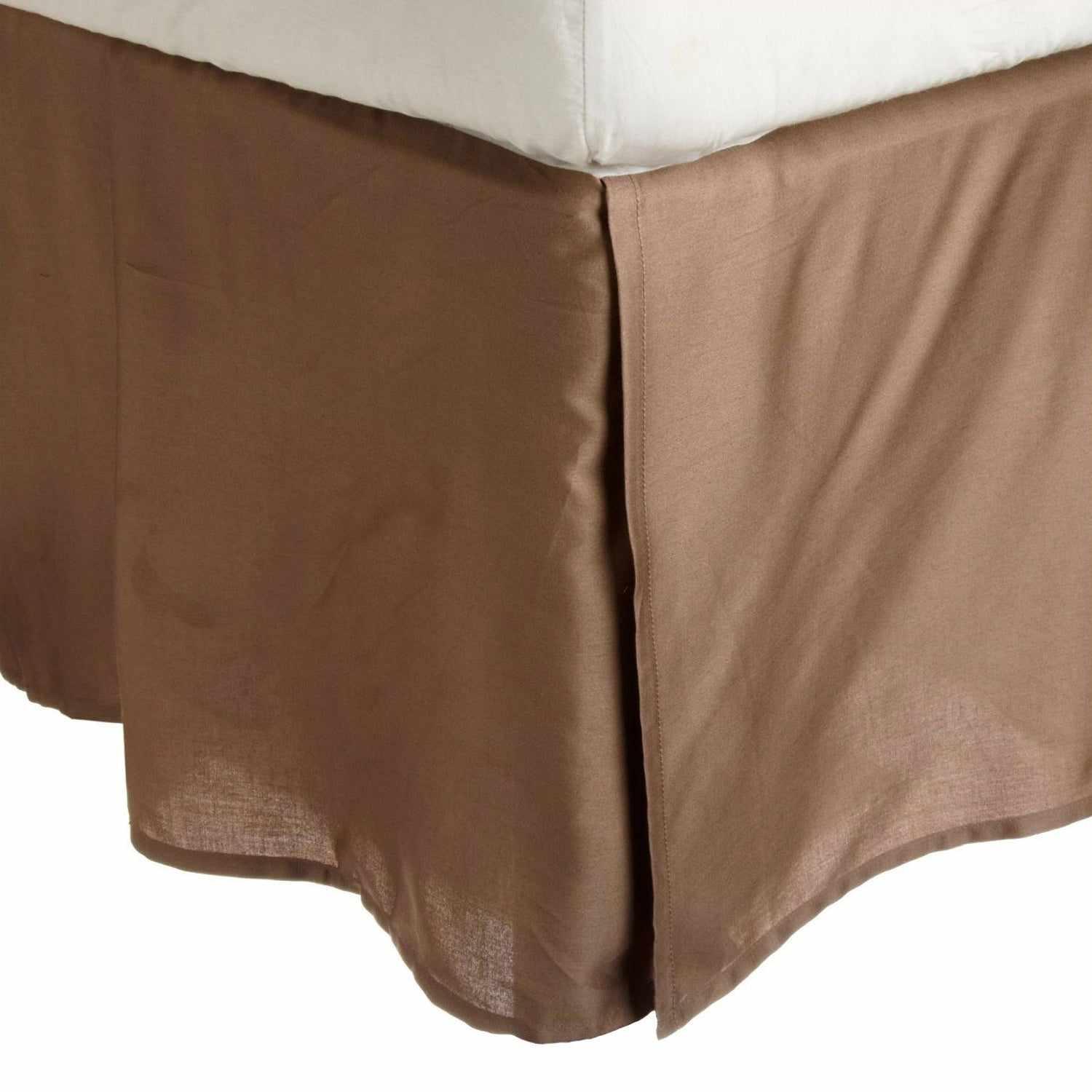  Solid Microfiber Wrinkle Free 15 Inch Drop Bed Skirt - Taupe