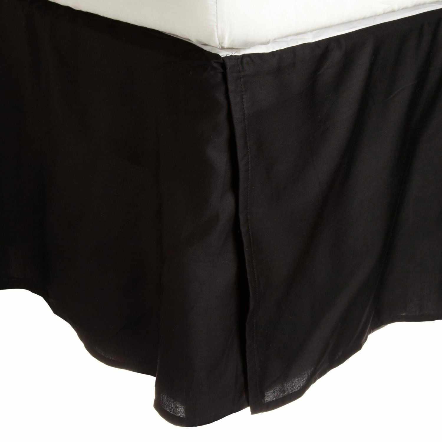  Solid Microfiber Wrinkle Free 15 Inch Drop Bed Skirt - Black