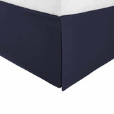 Solid Microfiber Wrinkle Resistant 15 Inch Drop Bed Skirt - Navy Blue