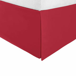  Solid Microfiber Wrinkle Resistant 15 Inch Drop Bed Skirt - Red
