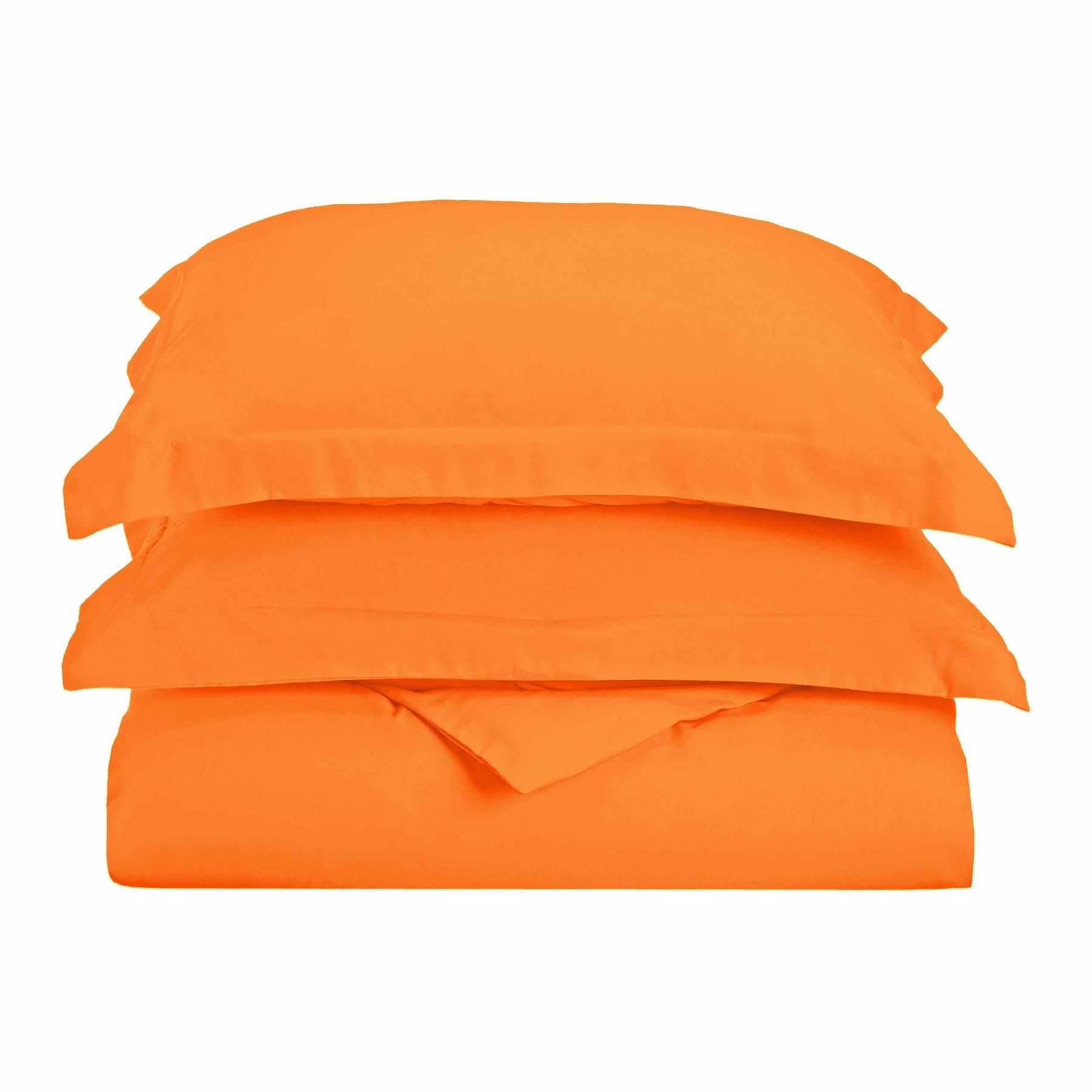 Superior Solid Microfiber Wrinkle Resistant Duvet Cover Set - Orange