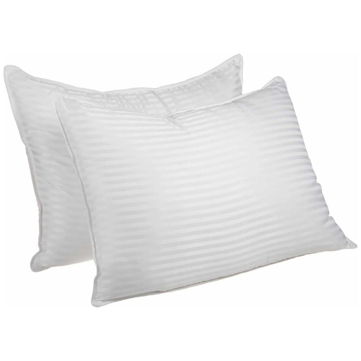 Striped Microfiber and Down Alternative Pillow - Set of 2 - White