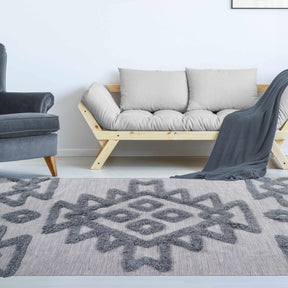 Superior Bohemian Wool Geometric Medallion Fringe Indoor Area or Runner Rug-Rugs-Superior-Black-Ivory-2.6 ft. x 10 ft.-Home City Inc