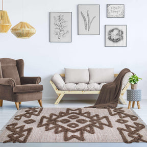 Bohemian Wool Geometric Medallion Fringe Indoor Area or Runner Rug-Rugs by Superior-Home City Inc