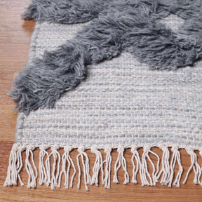 Superior Bohemian Wool Geometric Medallion Fringe Indoor Area or Runner Rug-Rugs-Superior-Black-Ivory-2.6 ft. x 10 ft.-Home City Inc