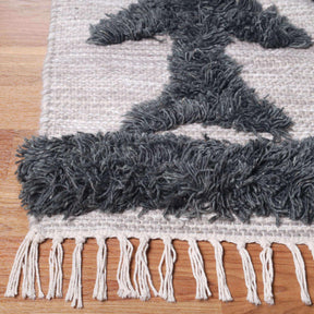 Superior Bohemian Wool Geometric Medallion Fringe Indoor Area or Runner Rug-Rugs-Superior-Black-Ivory-2.6 ft. x 10 ft.-Home City Inc