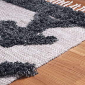 Superior Bohemian Wool Geometric Medallion Fringe Indoor Area or Runner Rug-Rugs-Superior-Black-Ivory-2.6 ft. x 10 ft.-Home City Inc