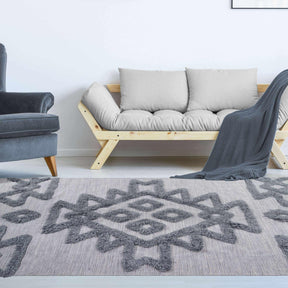 Superior Bohemian Wool Geometric Medallion Fringe Indoor Area or Runner Rug-Rugs-Superior-Black-Ivory-2.6 ft. x 10 ft.-Home City Inc