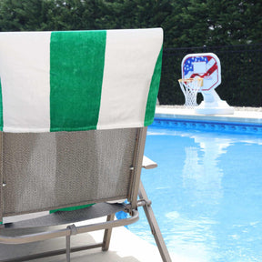 Superior Cotton Standard Size Cabana Stripe Chaise Lounge Chair Cover - Green