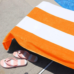 Superior Cotton Standard Size Cabana Stripe Chaise Lounge Chair Cover - Orange