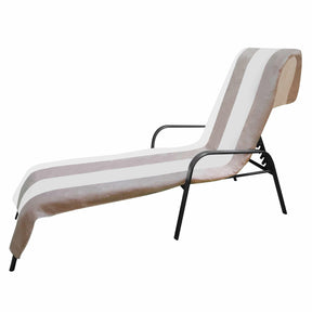 Superior Cotton Standard Size Cabana Stripe Chaise Lounge Chair Cover - Taupe