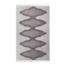  Superior Eclectic Wool Abstract Geometric Fringe Indoor Area or Runner Rug - Slate