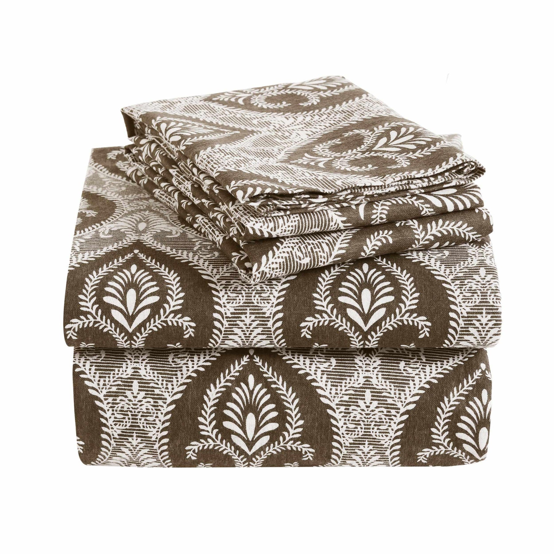 Superior Fleur-de-Lis Deep Pocket Cotton Flannel Sheet Set - Charcoal