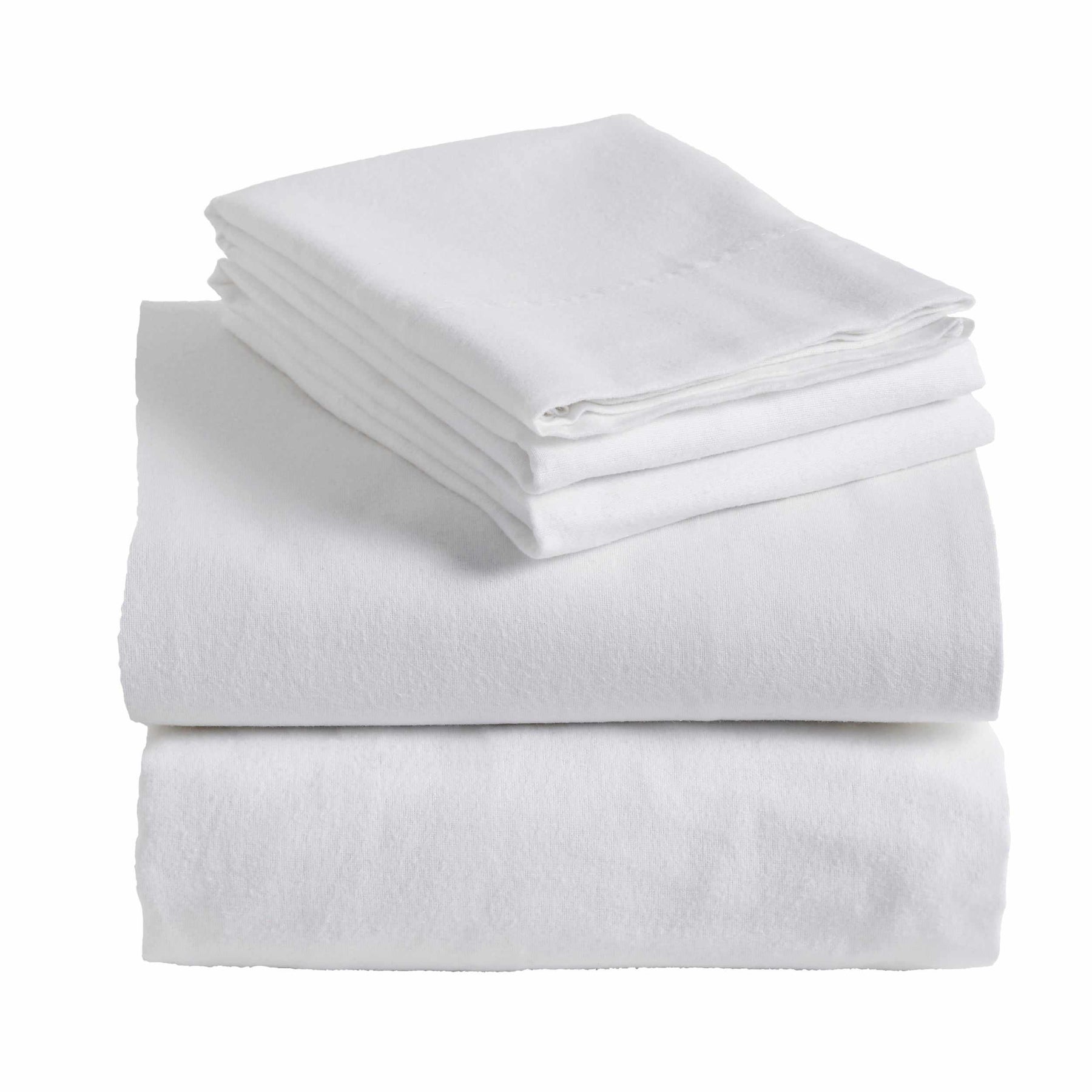 Superior Fleur-de-Lis Deep Pocket Cotton Flannel Sheet Set - White