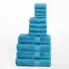Modern Organic Solid 650 GSM 12- Pieces Towel Set - Turquoise