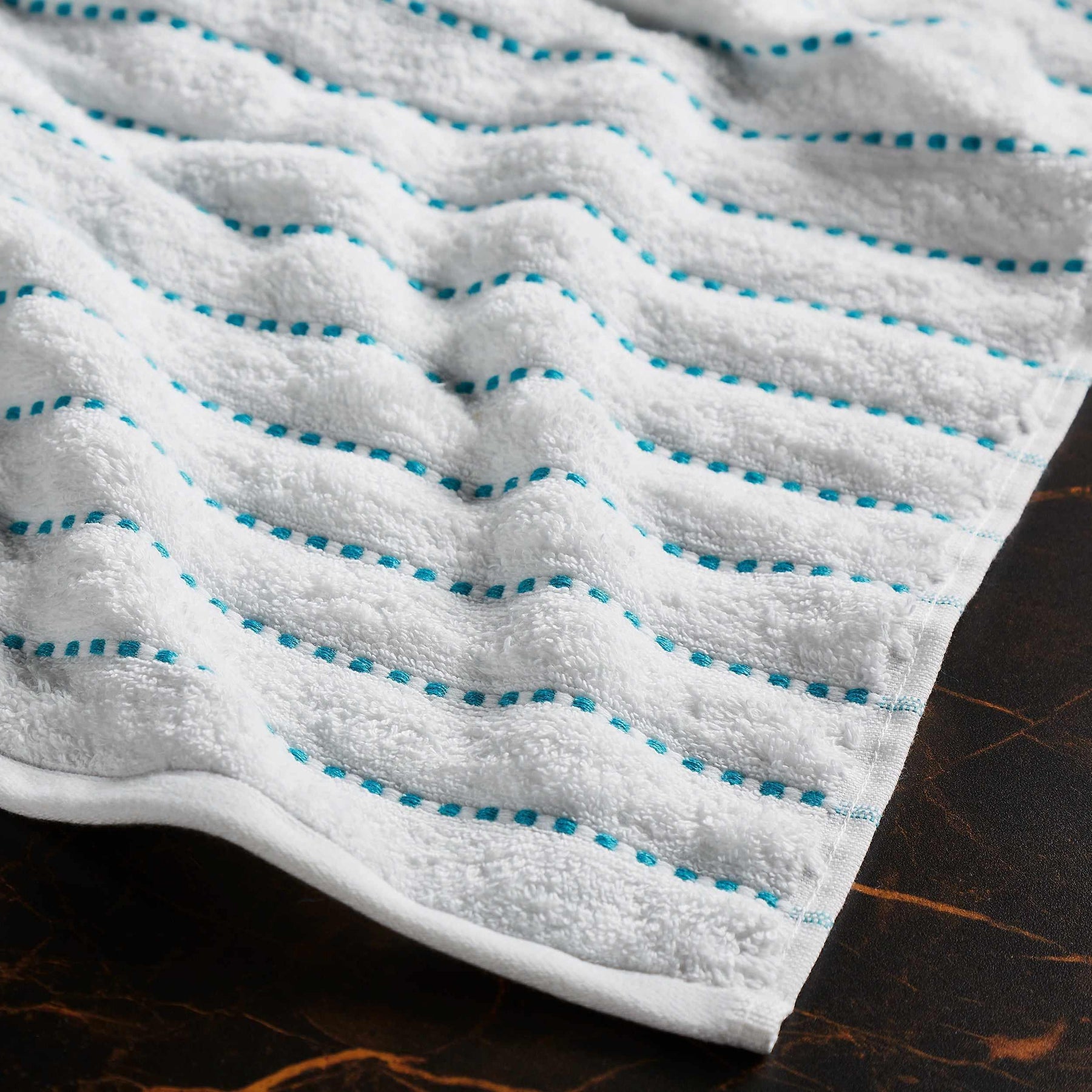  Traditional Organic Wave 650 GSM 16- Pieces Towel Set -Turquoise