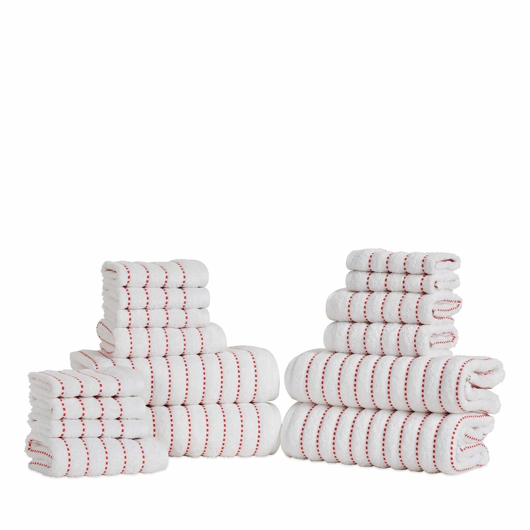 Traditional Organic Wave 650 GSM 16- Pieces Towel Set - Taupe