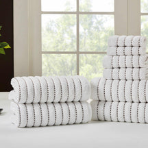 Traditional Organic Wave 650 GSM 8- Pieces Towel Set Media - Taupe