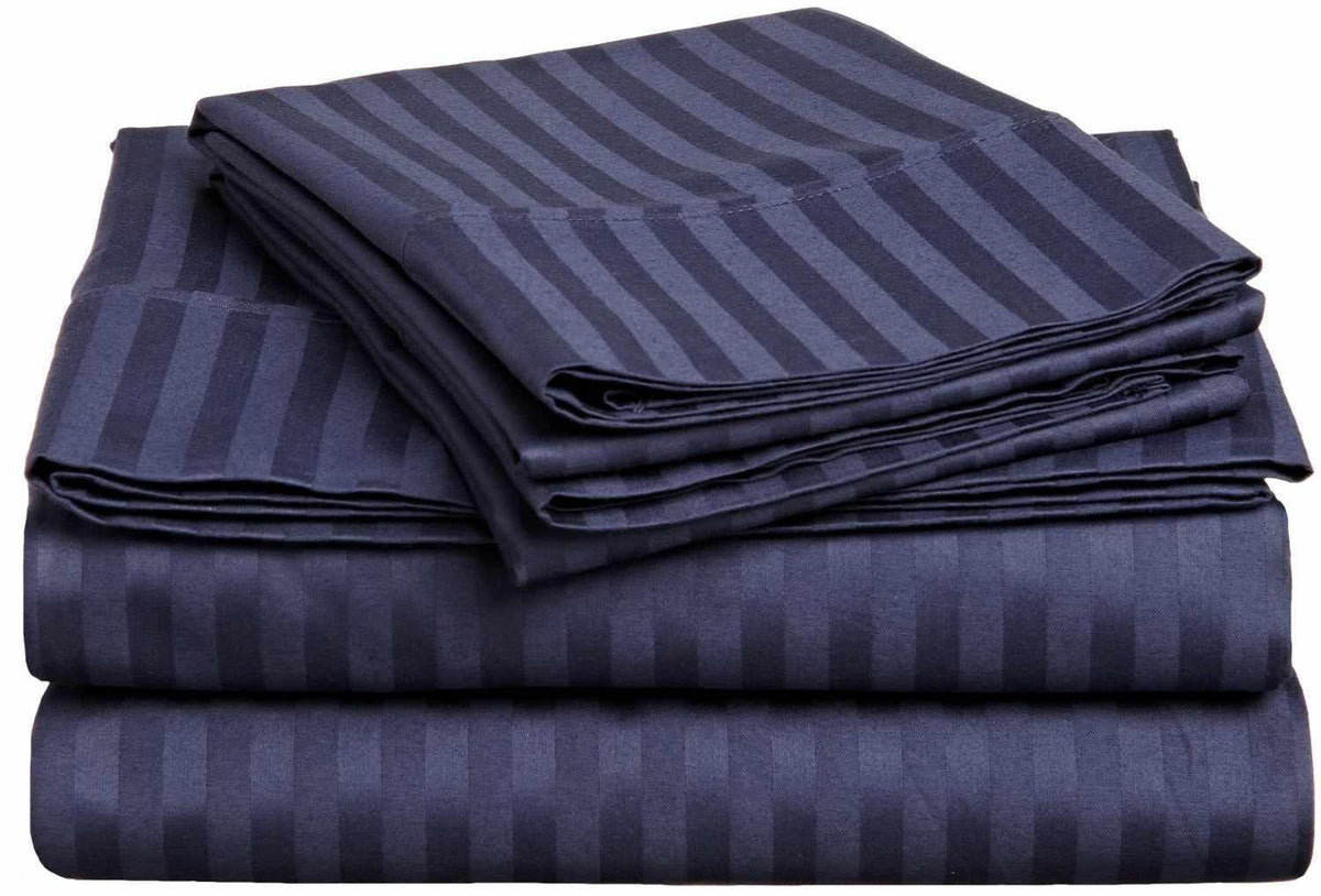 Traditional 300-Thread Count Stripe Egyptian Cotton Waterbed Sheet Set-Waterbed Sheets by Superior-Home City Inc
