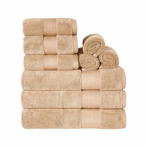  Superior Premium Turkish Cotton Assorted 9-Piece Towel Set - Hazelnut