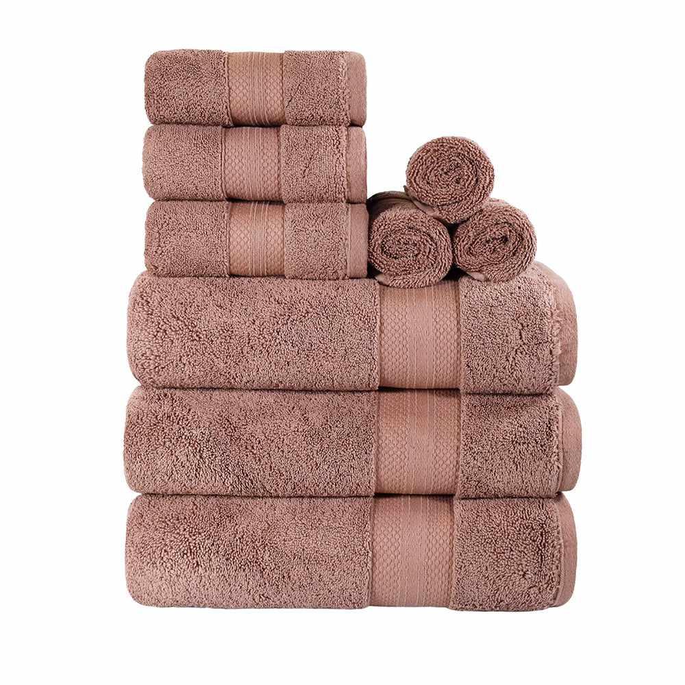  Superior Premium Turkish Cotton Assorted 9-Piece Towel Set - Taupe