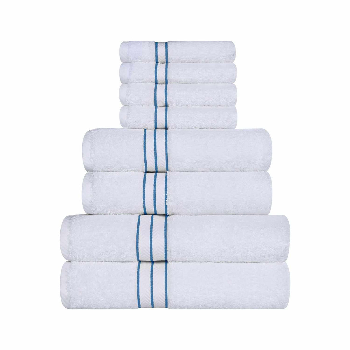 Turkish Cotton Heavyweight Plush 8 Piece Bath Towel Set-Towel Set by Superior-Home City Inc