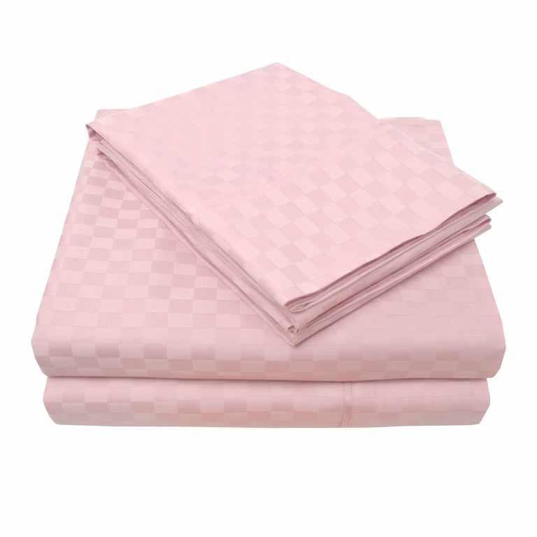 Superior Ultra-Soft 300-Thread Count Checkered absorbent Cotton Bed Sheet Set - Orchid